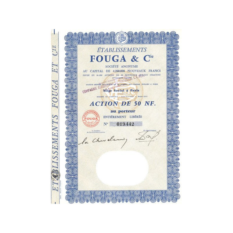 Etablissements Fouga & Cie (Act 50 NF)