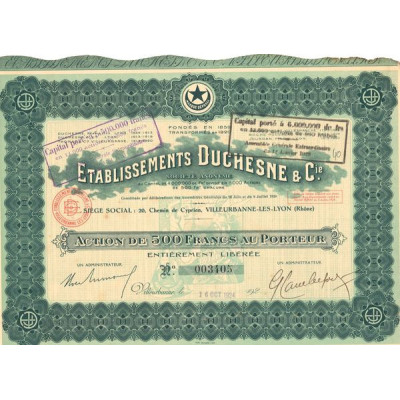 Etablissements Duchesne & Cie (Act 500 F)