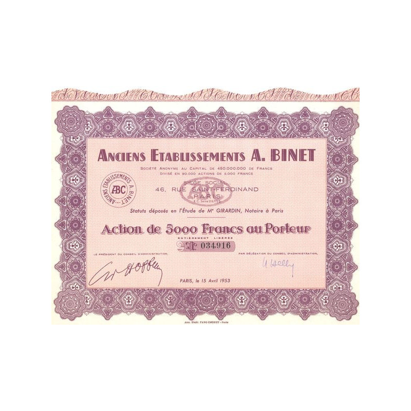 Anciens Etablissements A. Binet (Act 5000 F)