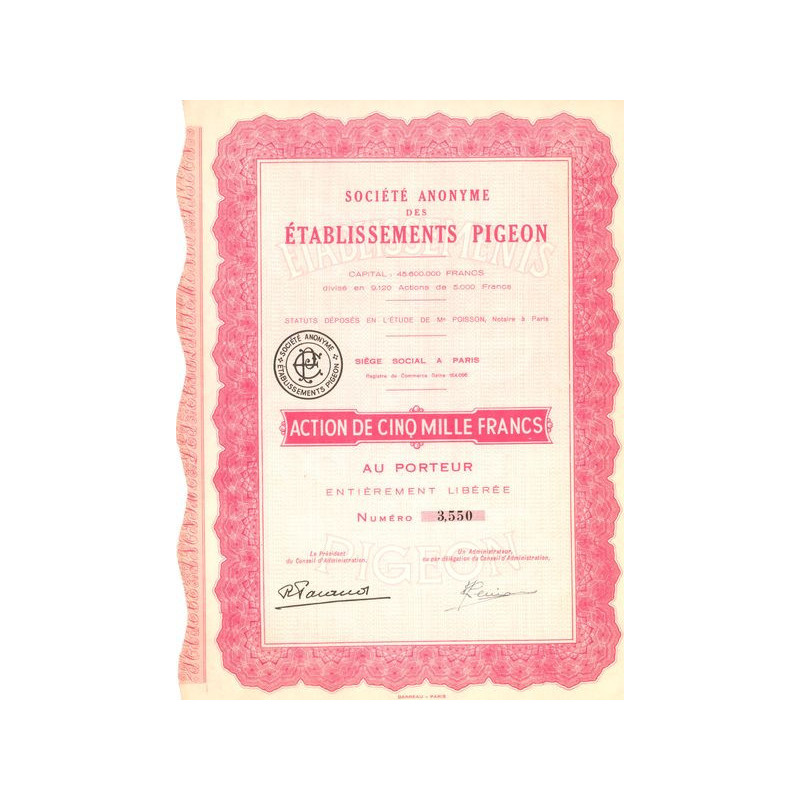 S.A. des Etablissements Pigeon (Act 5000 F)