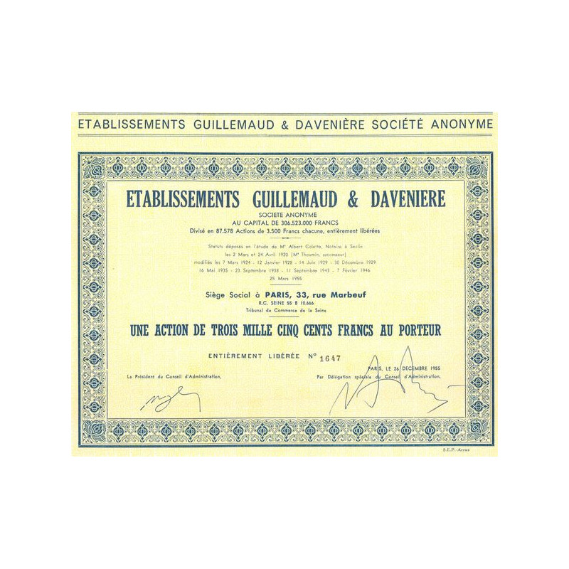 Etablissements Guillemaud & Daveniere (Act 3500 F)