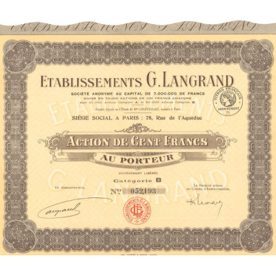 Etablissements G. Langrand (Act 100 F)