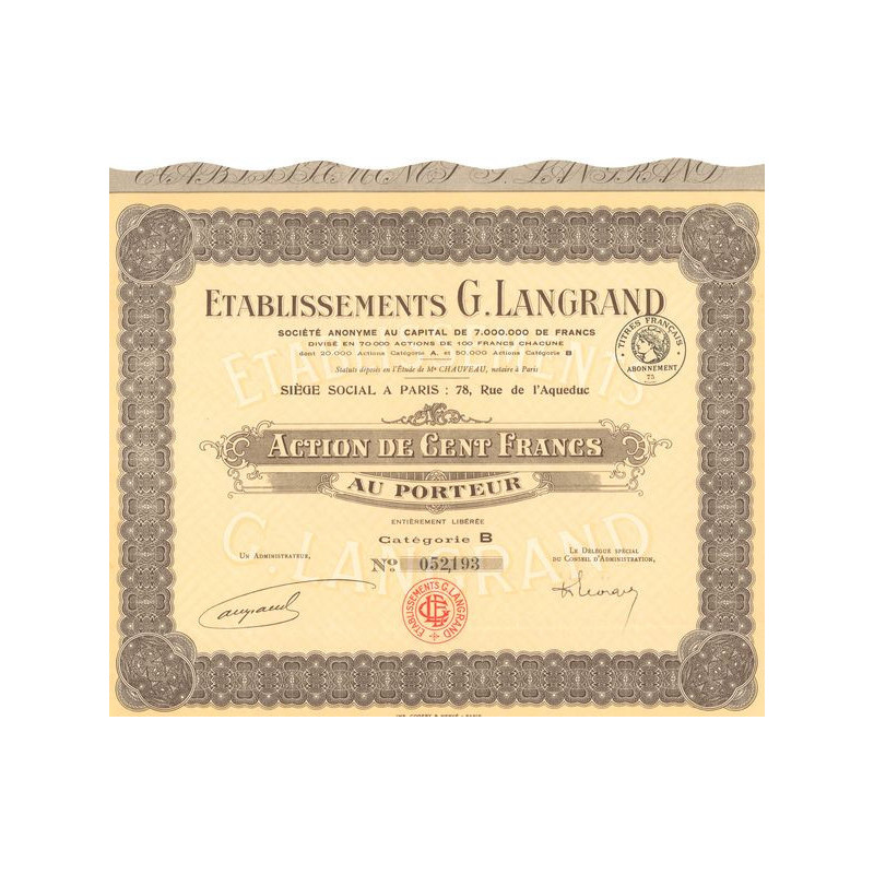 Etablissements G. Langrand (Act 100 F)