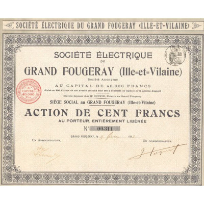 Sté Electrique du Grand Fougeray (Act 100 F)