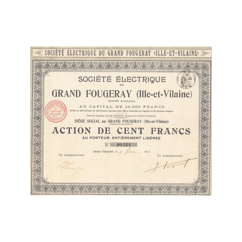 Sté Electrique du Grand Fougeray (Act 100 F)