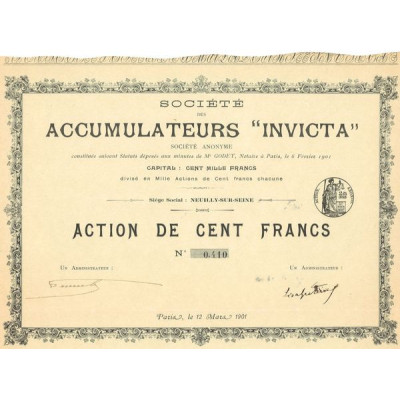 Sté des Accumulateurs "Invicta" (Act 100 F)