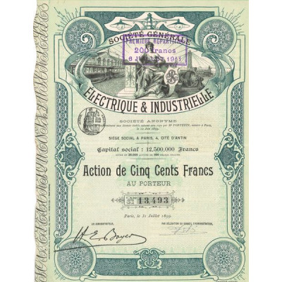 Sté Générale Electrique & Industrielle (Act 500 F)