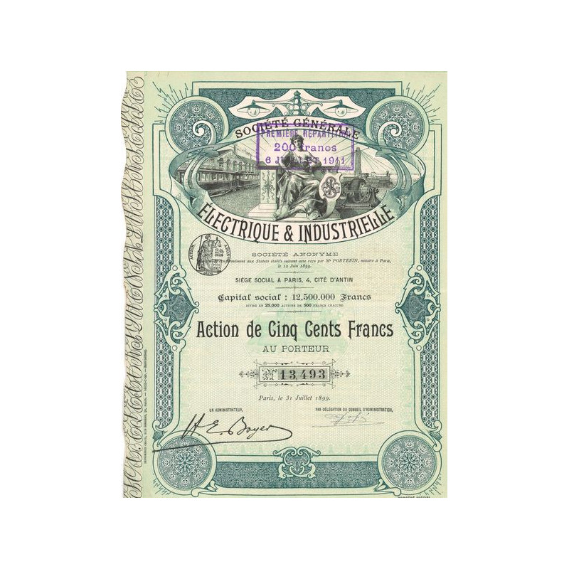Sté Générale Electrique & Industrielle (Act 500 F)