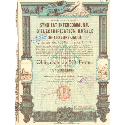 Syndicat Intercommunal d'Electrification Rurale de Lescure-Jaoul (Obl 500 F)