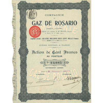 Cie du Gaz de Rosario (Act 100 F)