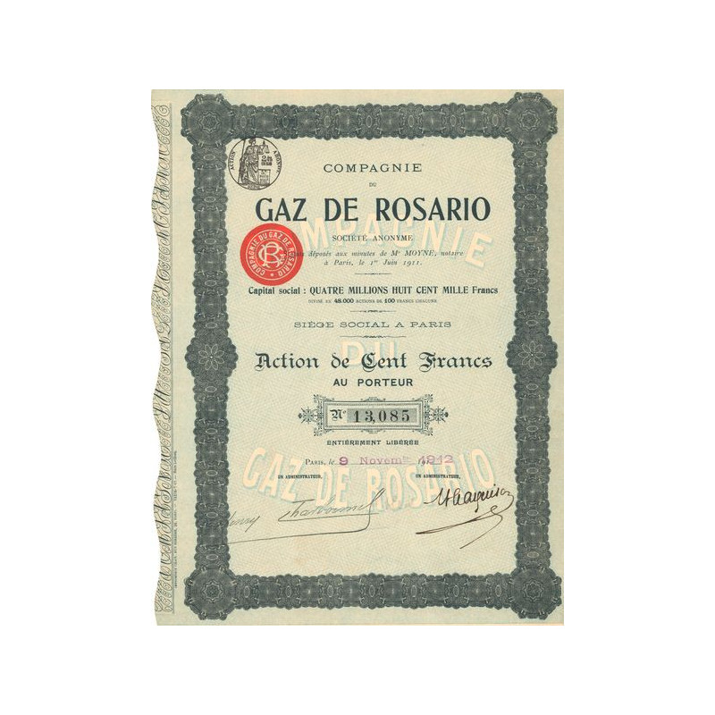 Cie du Gaz de Rosario (Act 100 F)