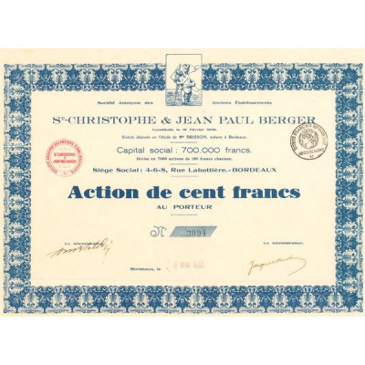 S.A. des Anciens Etablissements St-Christophe & Jean Paul Berger (Act 100 F)