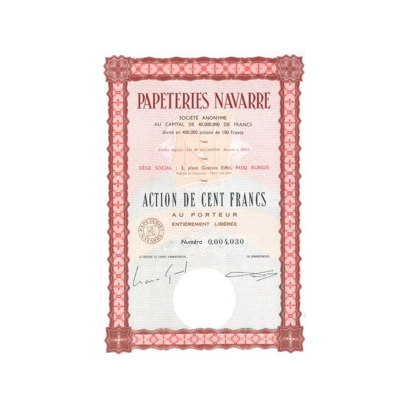 Papeteries Navarre (Act 100 F)