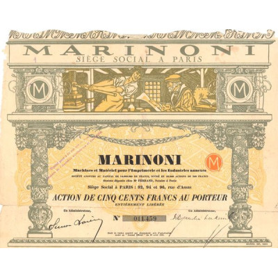 Marinoni Machines et Matériel pour l'Imprimerie et les Industries Annexes (Act 500 F)
