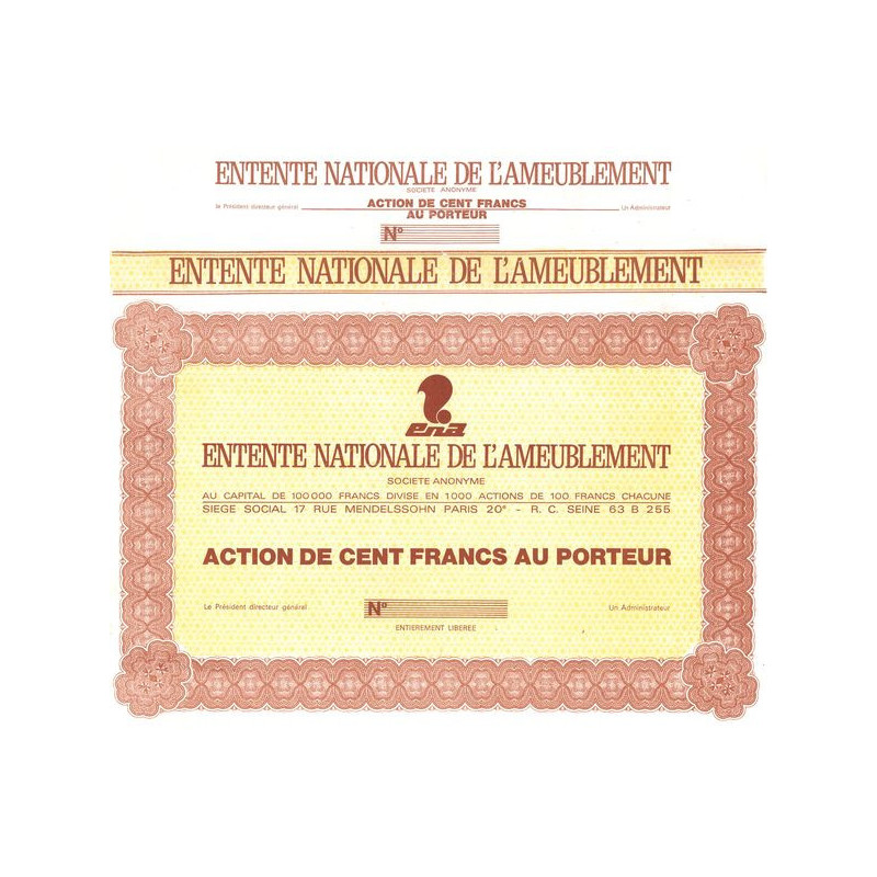 Entente Nationale de L'Ameublement (Act 100 F) (Blanquette)