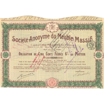 S.A. du Meuble Massif (Obl 500 F 6%)