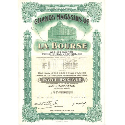 Grands Magasins de la Bourse (Part Sociale)