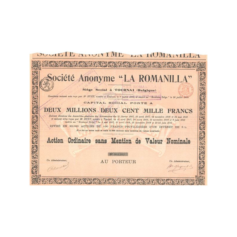 S.A. la "Romanilla" ( 2.200.000 F)