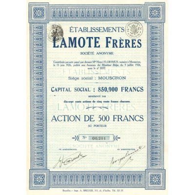 Ets Lamote Frères S.A. (Act 500 F)