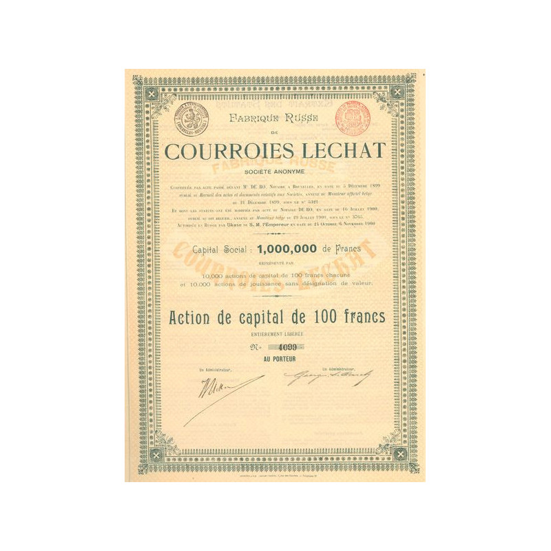 Fabrique Russe de Courroies Lechat (Act 100 F)