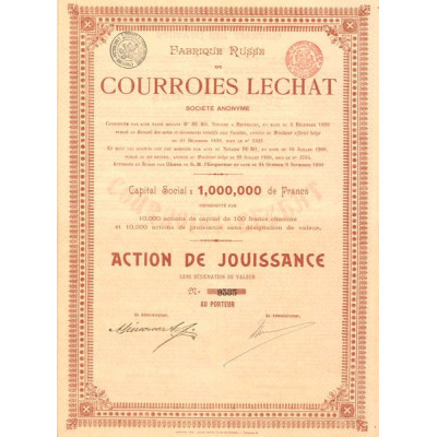 Fabrique Russe de Courroies Lechat (Act Jouissance)