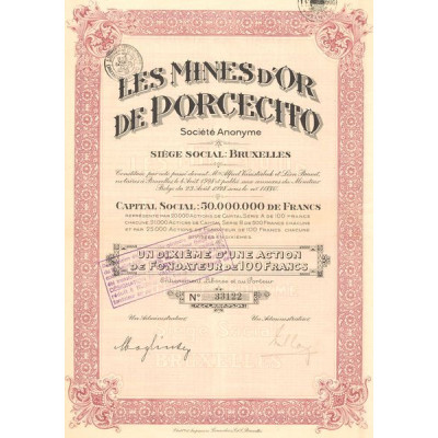 Les Mines d'Or de Porcecito (10ème Act Fondateur 100 F)