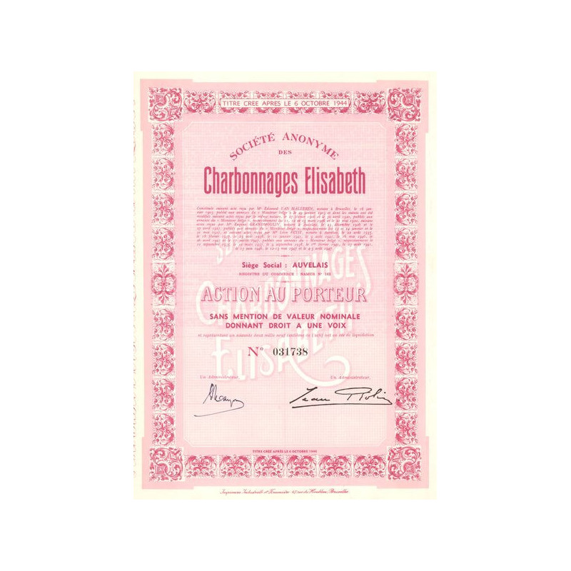 S.A. des Charbonnages Elisabeth (Act)