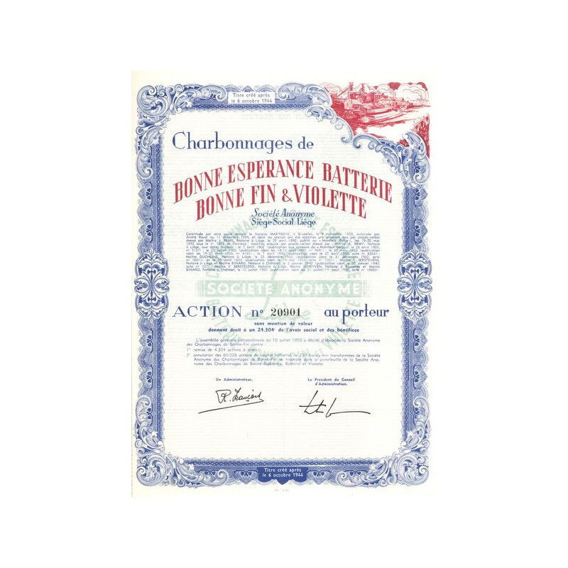 Charbonnages de Bonne Espérance Batterie Bonne Fin & Violette (Act)