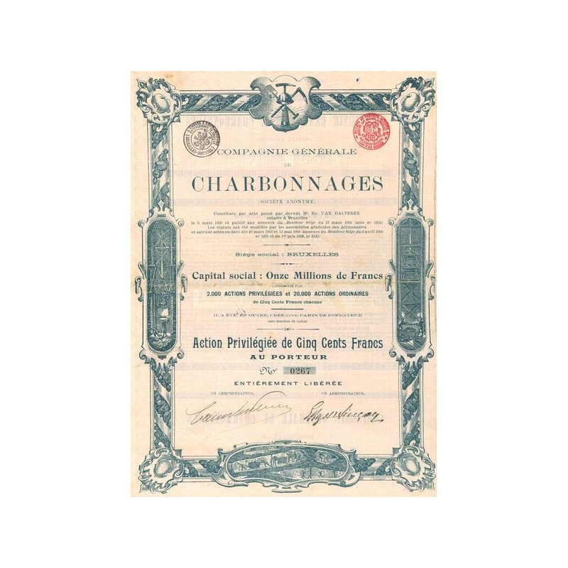 Cie Générale de Charbonnages (Act Privil 500 F)