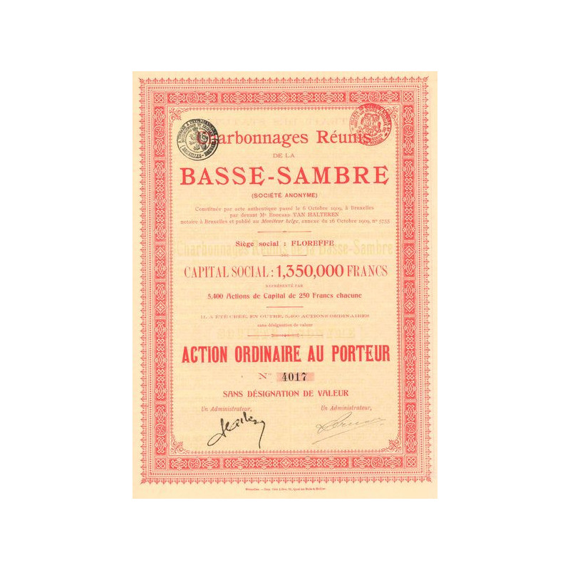 Charbonnages Réunis de la Basse-Sambre (Act Ordin)