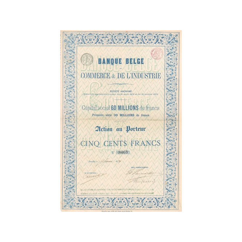 Banque Belge du Commerce & de l'Industrie (Act 500 F)