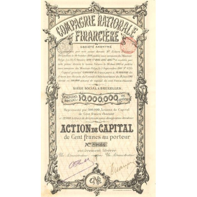 Cie Nationale Financière (Act de Capital 100 F)