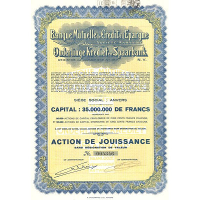 Banque Mutuelle de Crédit et d'Epargne (Act Jouissance)