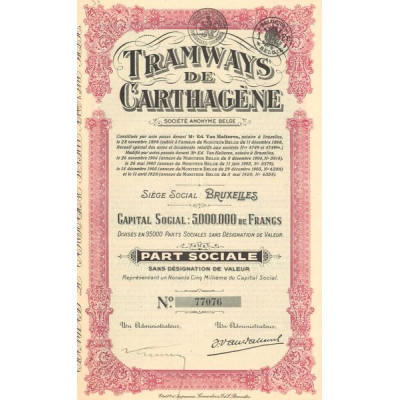 Tramways de Carthagène (Part Sociale)