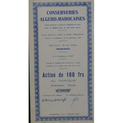 Conserveries Algéro-Marocaines (bleue)