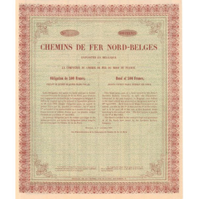 Chemins de Fer Nord-Belges Exploités en Belgique (Obl 500 F) (Blanquette)