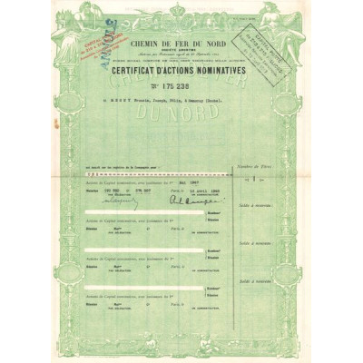 Chemin de Fer du Nord (Certif)