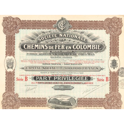 Sté Nationale de Chemins de Fer en Colombie (Part Privilégiée)