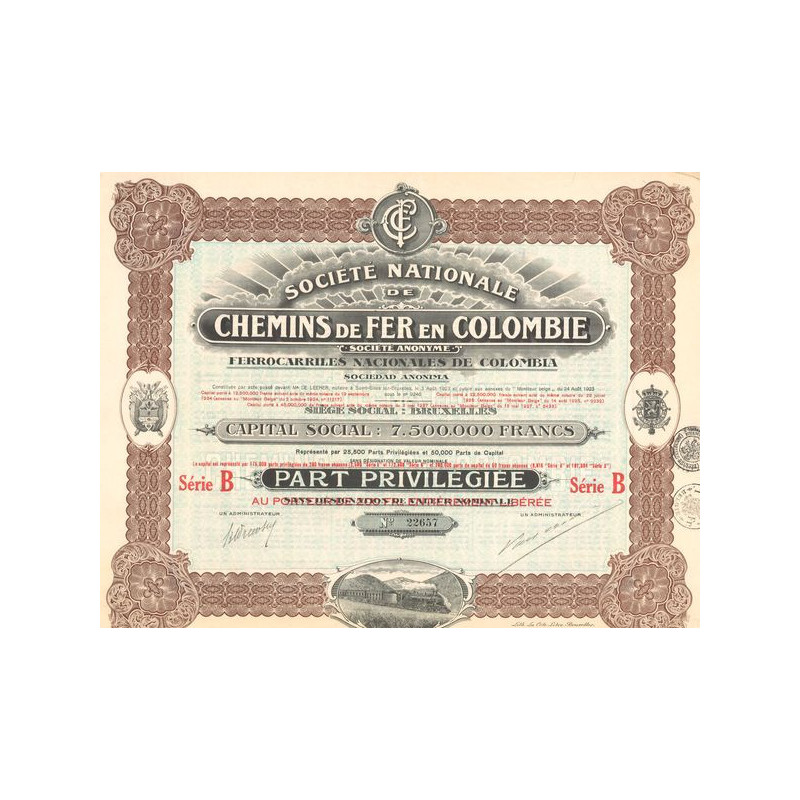 Sté Nationale de Chemins de Fer en Colombie (Part Privilégiée)