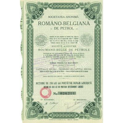 S.A. Româno-Belgianâ de Petrol (Act 250 Lei)