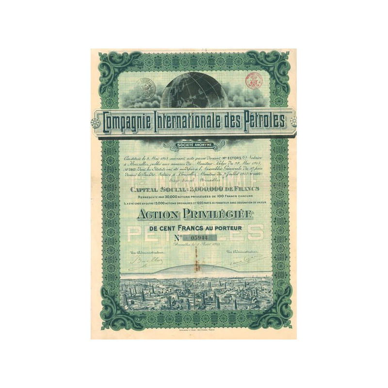 Cie Internationale des Pétroles (Act Privilégiée 100 F)