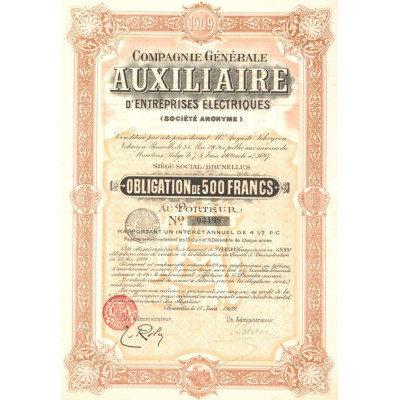 Cie Générale Auxiliaire d'Entreprises Electriques S.A. (Obl 500 F)