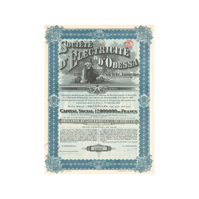 Sté d'Electricite d'Odessa S.A. (Obl 500 F 4% 1/2)