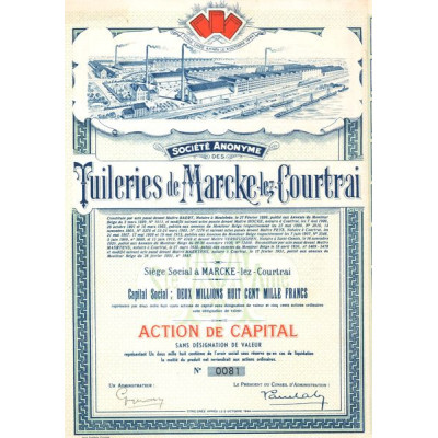 S.A. des Tuileries de Marcke-Lez-Courtrai (Act de Capital)