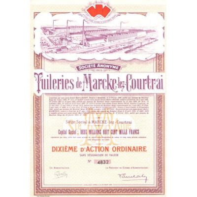 S.A. des Tuileries de Marcke-Lez-Courtrai (10eme Act Ordinaire)