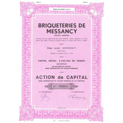 Briquetteries de Messancy S.A. (Act de Capital)