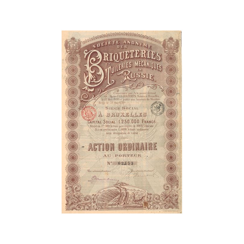 S.A. des Briquettes et Tuileries Mécaniques en Russie (Act Ordinaire)