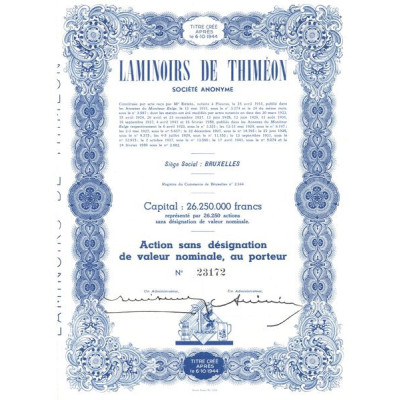 Laminoirs de Thiméon S.A. (Act Sans Valeur Nominale)