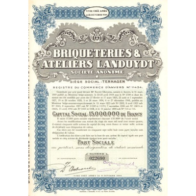 Briqueteries & Ateliers Landuydt S.A. (Part Sociale)