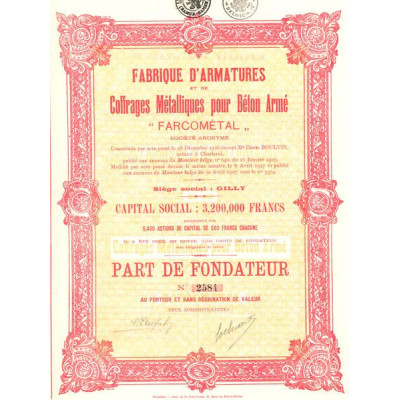 Fabrique d'Armatures et de Coffrages Métalliques pour Béton Armé "Farcométal" (PF)